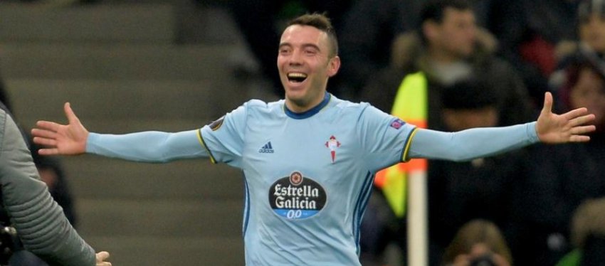Iago Aspas celebra un gol con el Celta. Foto: Twitter.