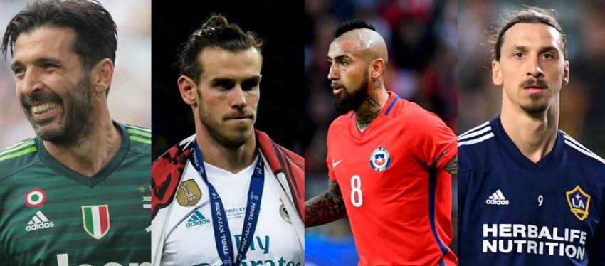 Buffon, Bale, Vidal o Ibrahimovic son algunos de los que no estarán en Rusia. Foto: @caracoldeportes.