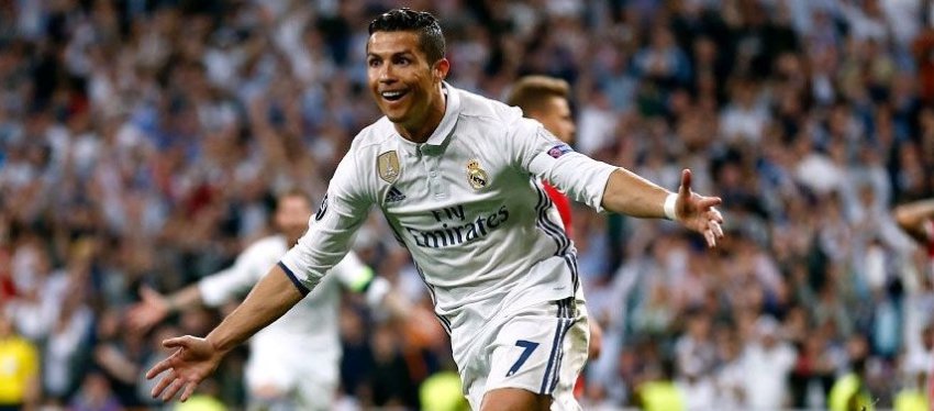 Cristiano Ronaldo celebra un gol con el Real Madrid. Foto: Twitter.