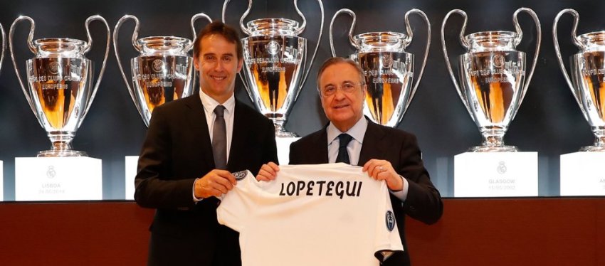 Lopetegui, en su presentación como nuevo entrenador del Real Madrid. Foto: Twitter.