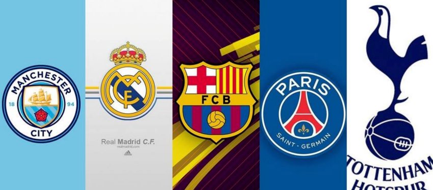Manchester City, Real Madrid, Barça, PSG y Tottenham, cinco de los equipos más presentes en el Mundial. Foto: @dfootballoffic1.