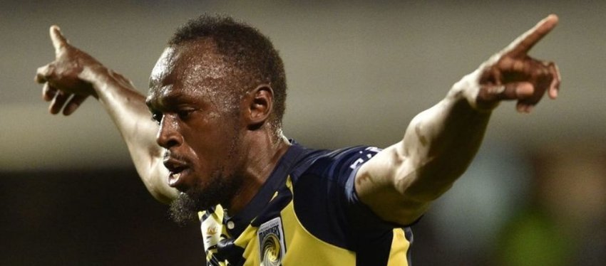 Bolt, de velocista a futbolista. Foto: Twitter.