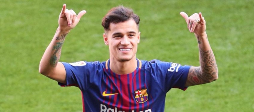 Coutinho, ayer durante su presentación. Foto: Twitter.